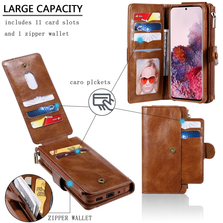 For Galaxy S20 Multifunctional Retro Detachable Magnetic Horizontal Flip Leather Case with Card Slots & Holder & Wallet & Photo Frame