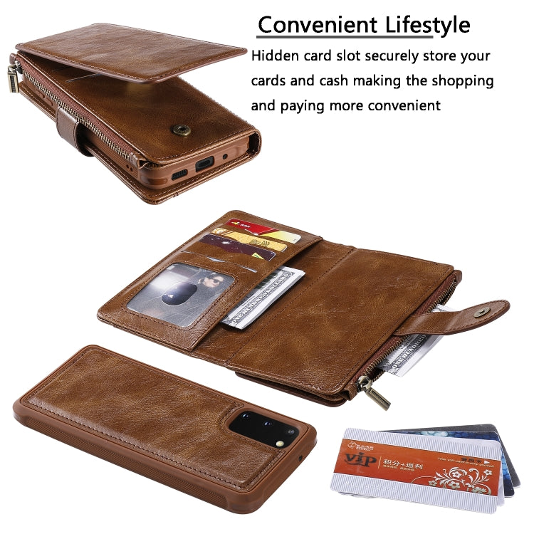 For Galaxy S20 Multifunctional Retro Detachable Magnetic Horizontal Flip Leather Case with Card Slots & Holder & Wallet & Photo Frame