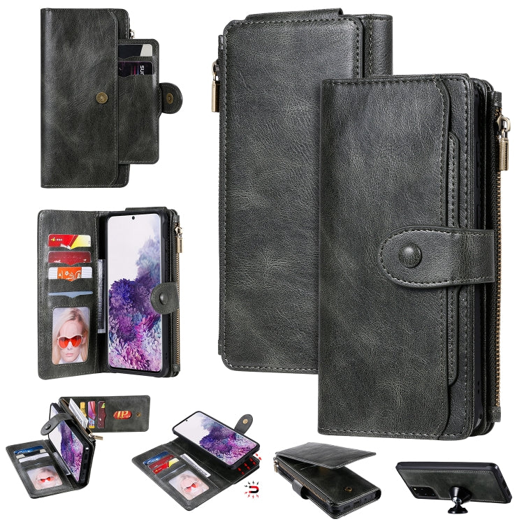 For Galaxy S20 Plus Multifunctional Retro Detachable Magnetic Horizontal Flip Leather Case with Card Slots & Holder & Wallet & Photo Frame