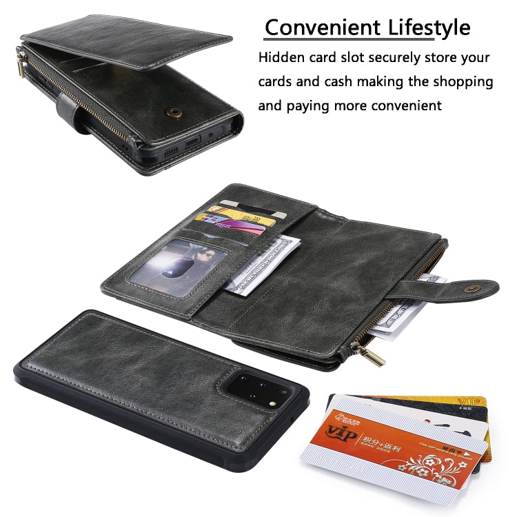 For Galaxy S20 Plus Multifunctional Retro Detachable Magnetic Horizontal Flip Leather Case with Card Slots & Holder & Wallet & Photo Frame