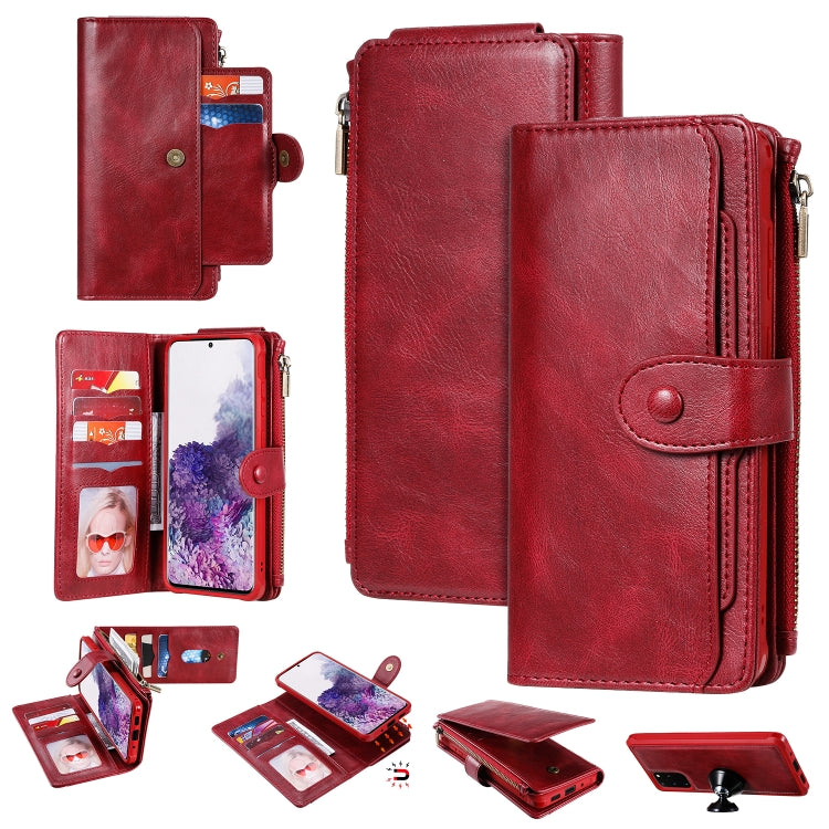 For Galaxy S20 Plus Multifunctional Retro Detachable Magnetic Horizontal Flip Leather Case with Card Slots & Holder & Wallet & Photo Frame