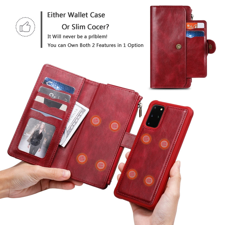 For Galaxy S20 Plus Multifunctional Retro Detachable Magnetic Horizontal Flip Leather Case with Card Slots & Holder & Wallet & Photo Frame