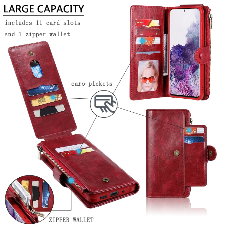 For Galaxy S20 Plus Multifunctional Retro Detachable Magnetic Horizontal Flip Leather Case with Card Slots & Holder & Wallet & Photo Frame