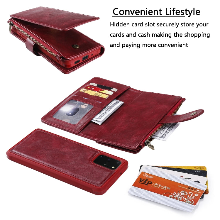 For Galaxy S20 Plus Multifunctional Retro Detachable Magnetic Horizontal Flip Leather Case with Card Slots & Holder & Wallet & Photo Frame