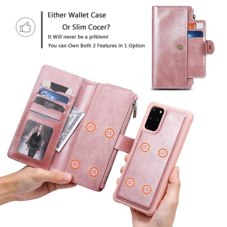 For Galaxy S20 Plus Multifunctional Retro Detachable Magnetic Horizontal Flip Leather Case with Card Slots & Holder & Wallet & Photo Frame