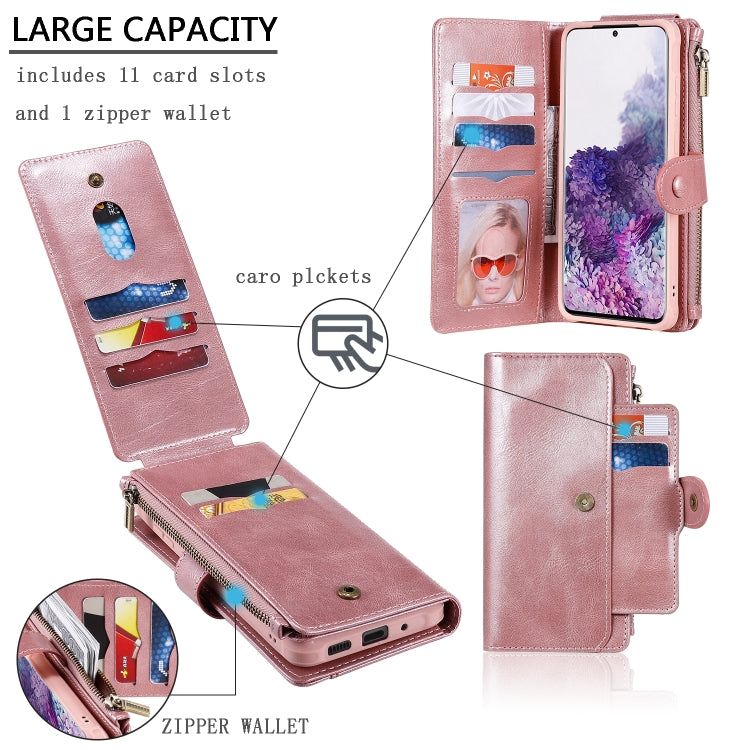 For Galaxy S20 Plus Multifunctional Retro Detachable Magnetic Horizontal Flip Leather Case with Card Slots & Holder & Wallet & Photo Frame