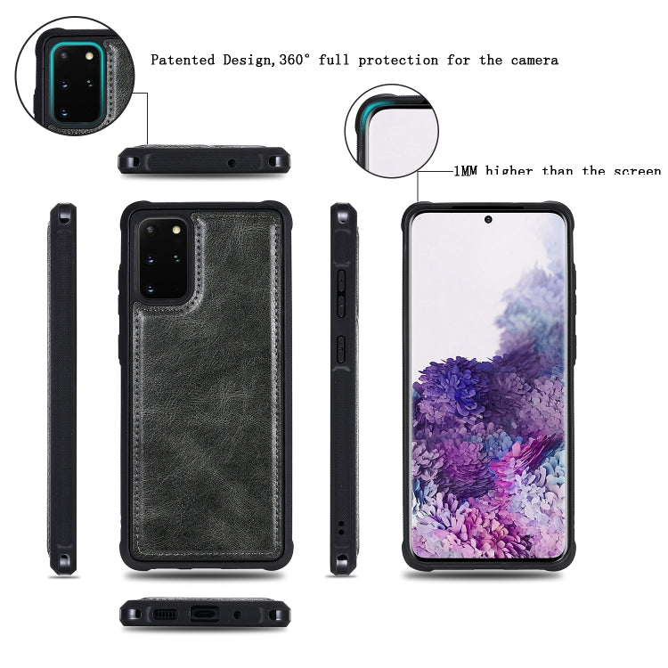 For Galaxy S20 Plus Multifunctional Retro Detachable Magnetic Horizontal Flip Leather Case with Card Slots & Holder & Wallet & Photo Frame