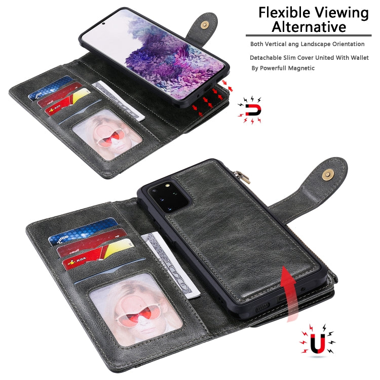 For Galaxy S20 Plus Multifunctional Retro Detachable Magnetic Horizontal Flip Leather Case with Card Slots & Holder & Wallet & Photo Frame