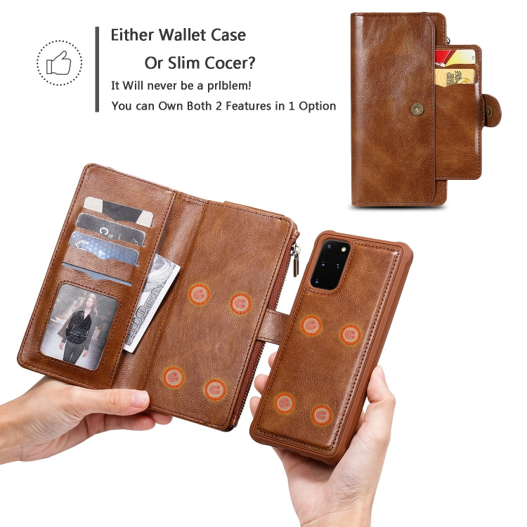 For Galaxy S20 Plus Multifunctional Retro Detachable Magnetic Horizontal Flip Leather Case with Card Slots & Holder & Wallet & Photo Frame