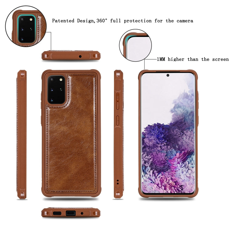 For Galaxy S20 Plus Multifunctional Retro Detachable Magnetic Horizontal Flip Leather Case with Card Slots & Holder & Wallet & Photo Frame