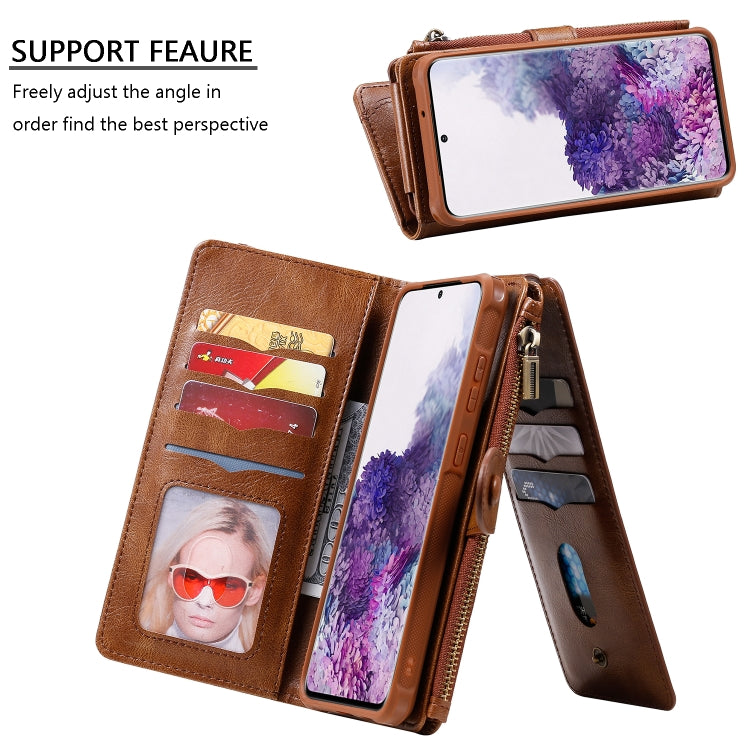 For Galaxy S20 Plus Multifunctional Retro Detachable Magnetic Horizontal Flip Leather Case with Card Slots & Holder & Wallet & Photo Frame