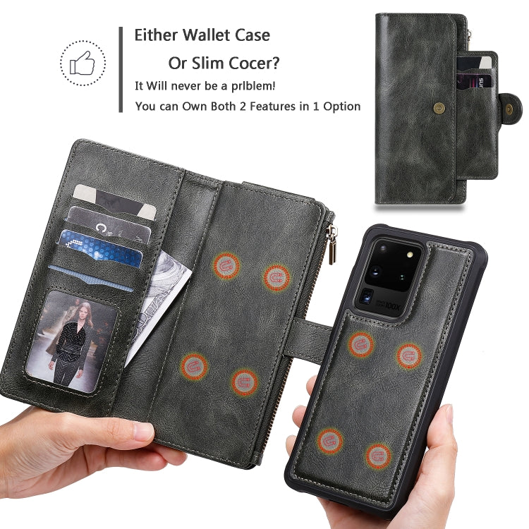 For Galaxy S20 Ultra Multifunctional Retro Detachable Magnetic Horizontal Flip Leather Case with Card Slots & Holder & Wallet & Photo Frame