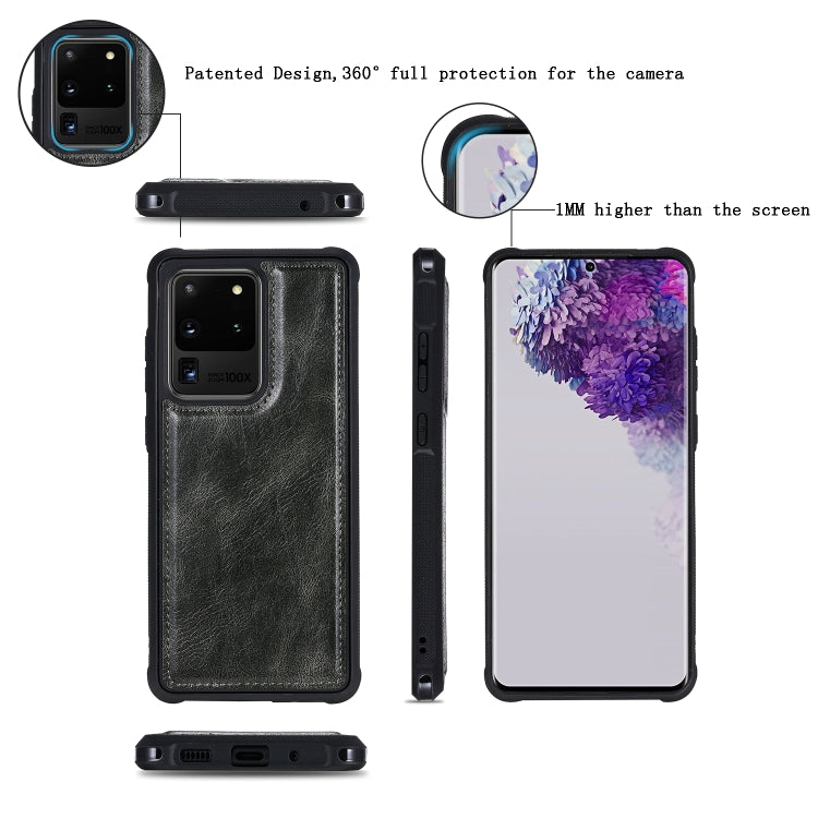 For Galaxy S20 Ultra Multifunctional Retro Detachable Magnetic Horizontal Flip Leather Case with Card Slots & Holder & Wallet & Photo Frame