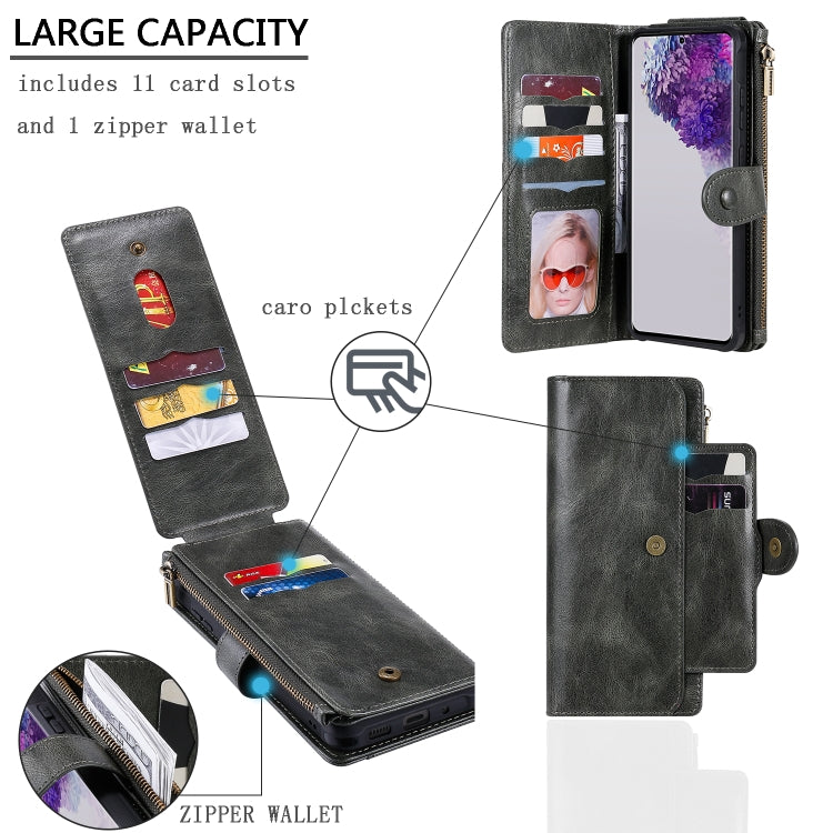 For Galaxy S20 Ultra Multifunctional Retro Detachable Magnetic Horizontal Flip Leather Case with Card Slots & Holder & Wallet & Photo Frame