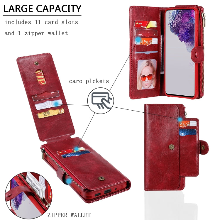For Galaxy S20 Ultra Multifunctional Retro Detachable Magnetic Horizontal Flip Leather Case with Card Slots & Holder & Wallet & Photo Frame
