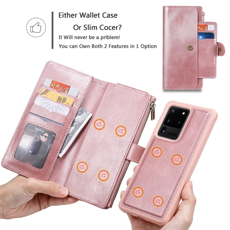 For Galaxy S20 Ultra Multifunctional Retro Detachable Magnetic Horizontal Flip Leather Case with Card Slots & Holder & Wallet & Photo Frame