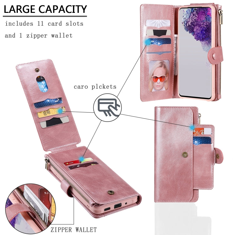 For Galaxy S20 Ultra Multifunctional Retro Detachable Magnetic Horizontal Flip Leather Case with Card Slots & Holder & Wallet & Photo Frame