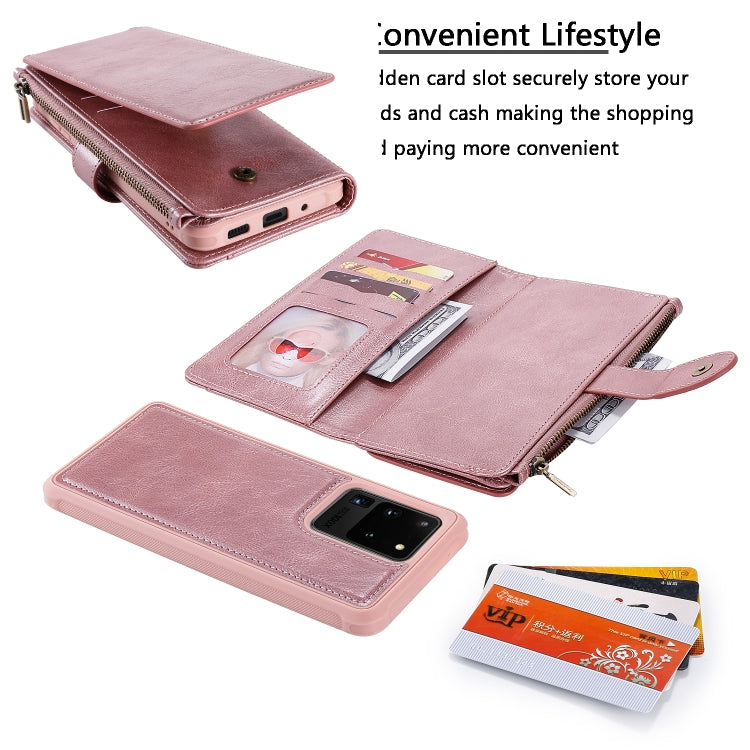 For Galaxy S20 Ultra Multifunctional Retro Detachable Magnetic Horizontal Flip Leather Case with Card Slots & Holder & Wallet & Photo Frame