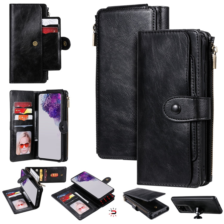 For Galaxy S20 Ultra Multifunctional Retro Detachable Magnetic Horizontal Flip Leather Case with Card Slots & Holder & Wallet & Photo Frame