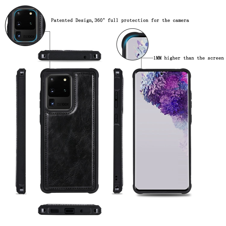 For Galaxy S20 Ultra Multifunctional Retro Detachable Magnetic Horizontal Flip Leather Case with Card Slots & Holder & Wallet & Photo Frame