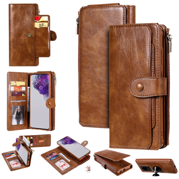 For Galaxy S20 Ultra Multifunctional Retro Detachable Magnetic Horizontal Flip Leather Case with Card Slots & Holder & Wallet & Photo Frame