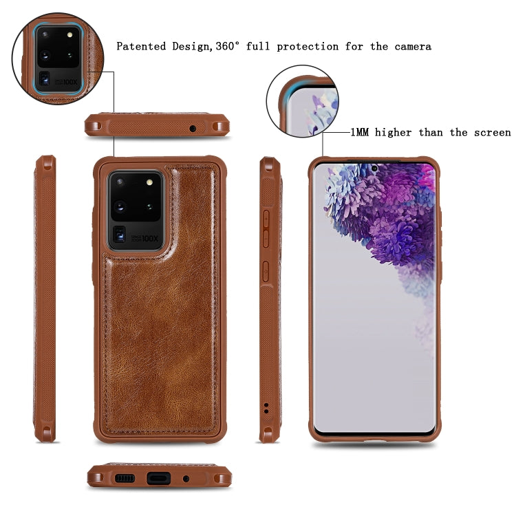 For Galaxy S20 Ultra Multifunctional Retro Detachable Magnetic Horizontal Flip Leather Case with Card Slots & Holder & Wallet & Photo Frame