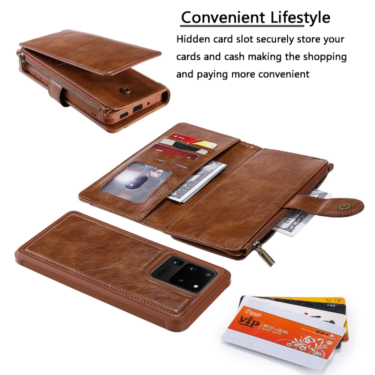 For Galaxy S20 Ultra Multifunctional Retro Detachable Magnetic Horizontal Flip Leather Case with Card Slots & Holder & Wallet & Photo Frame