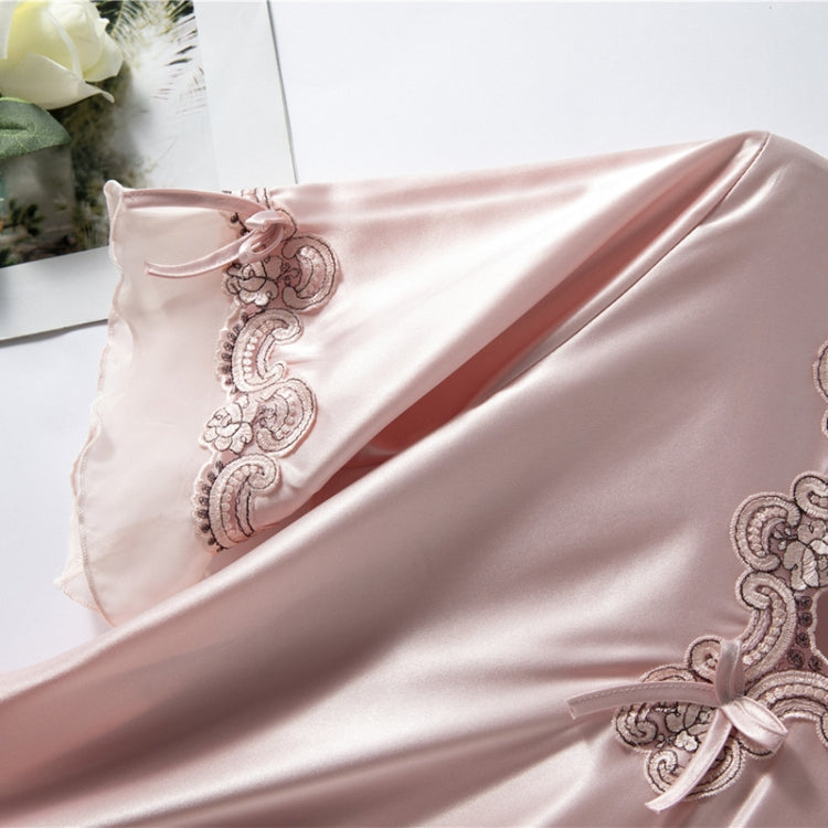 Scalloped Edge V-Neck Mid Sleeve Loose Women Nightdress, Size: