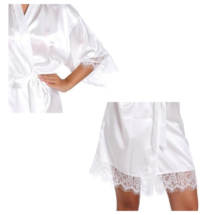 Women Bride Gold Lettering Lace Edge Nightgown, Size: