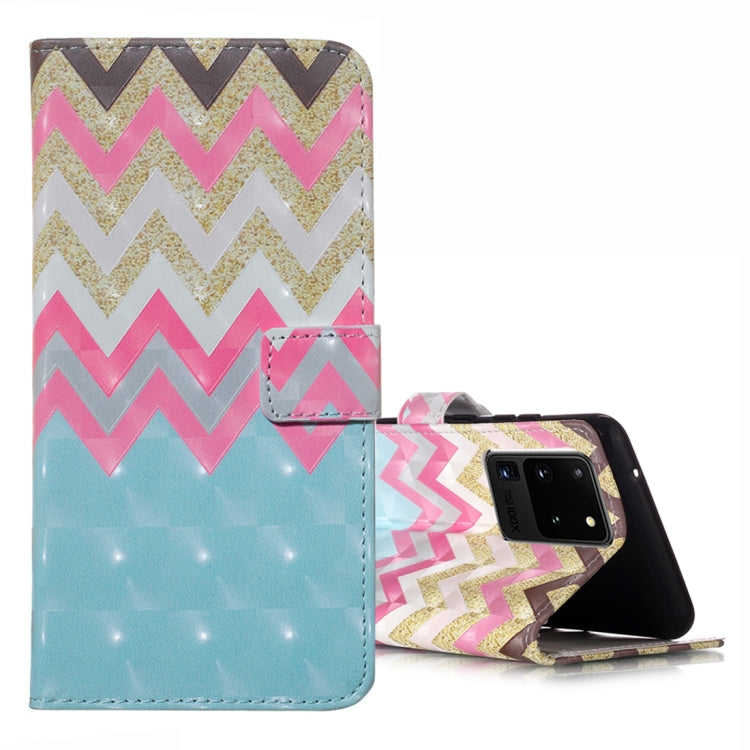 For Galaxy S20 Ultra 3D Pattern Magnetic Suction Horizontal Flip Leather Case with Holder & Card Slots & Wallet & Photo Holder