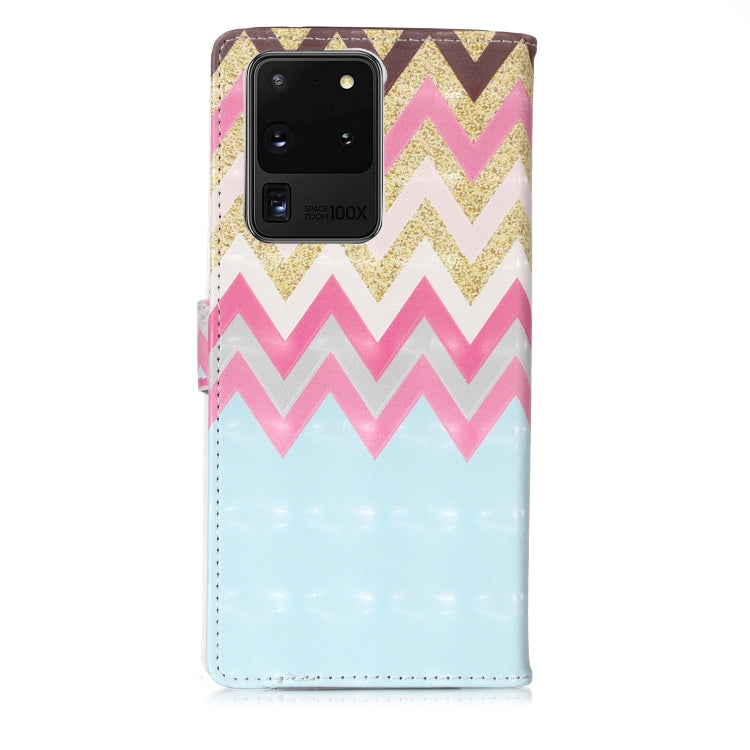 For Galaxy S20 Ultra 3D Pattern Magnetic Suction Horizontal Flip Leather Case with Holder & Card Slots & Wallet & Photo Holder