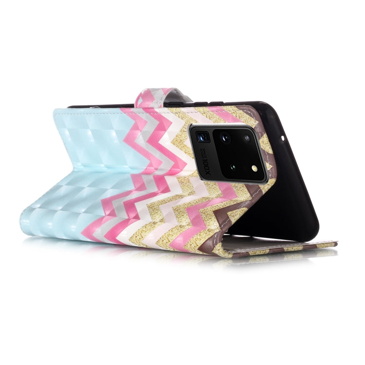 For Galaxy S20 Ultra 3D Pattern Magnetic Suction Horizontal Flip Leather Case with Holder & Card Slots & Wallet & Photo Holder