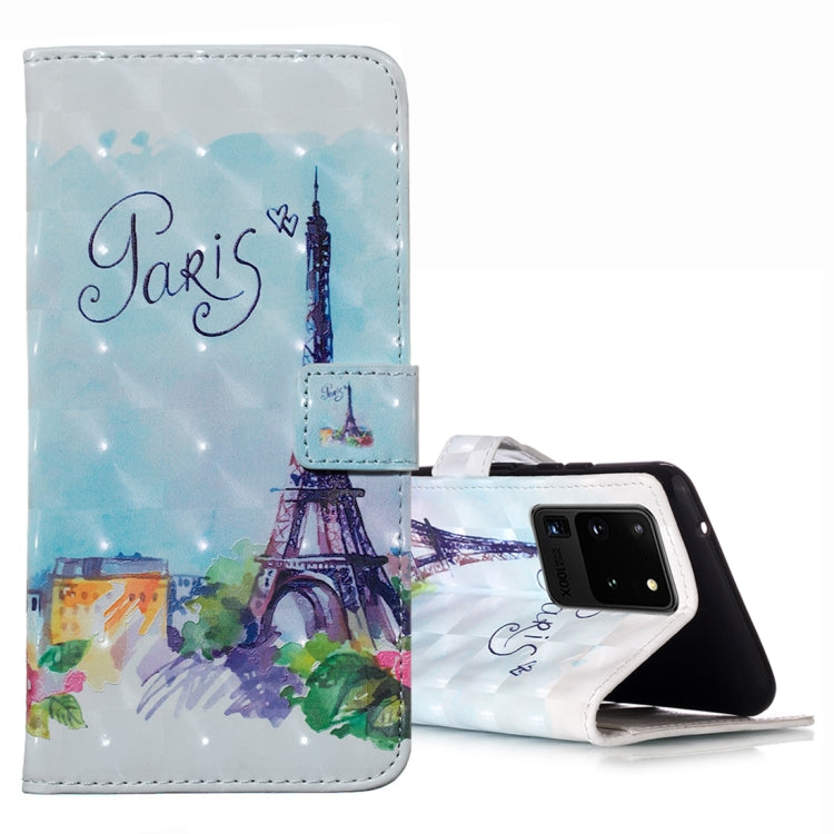 For Galaxy S20 Ultra 3D Pattern Magnetic Suction Horizontal Flip Leather Case with Holder & Card Slots & Wallet & Photo Holder