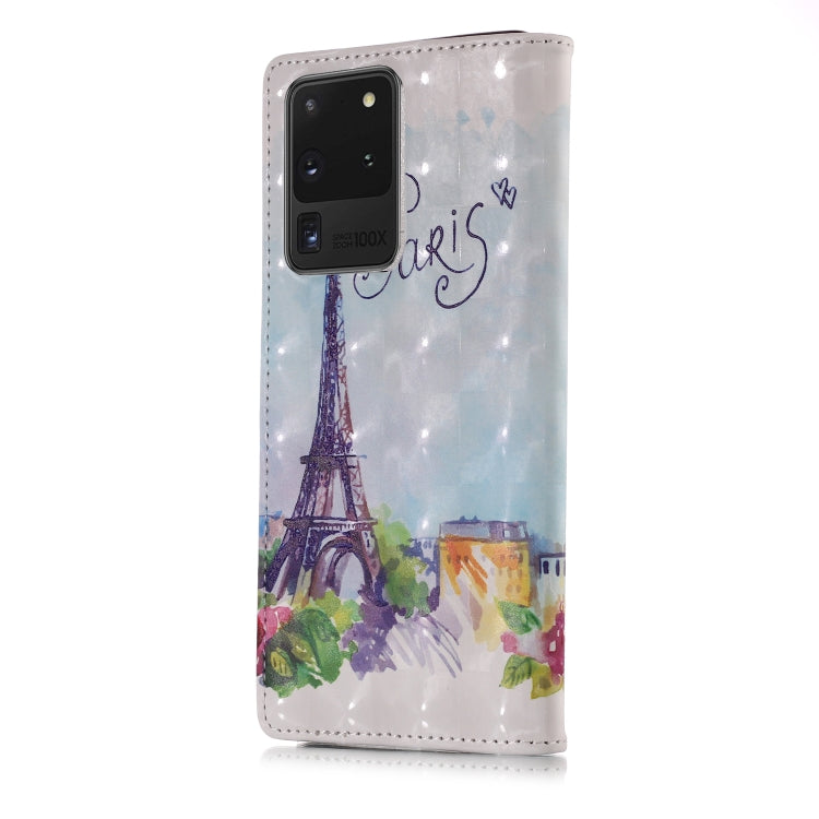 For Galaxy S20 Ultra 3D Pattern Magnetic Suction Horizontal Flip Leather Case with Holder & Card Slots & Wallet & Photo Holder