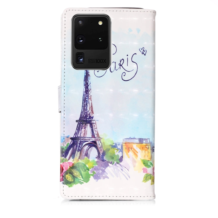 For Galaxy S20 Ultra 3D Pattern Magnetic Suction Horizontal Flip Leather Case with Holder & Card Slots & Wallet & Photo Holder