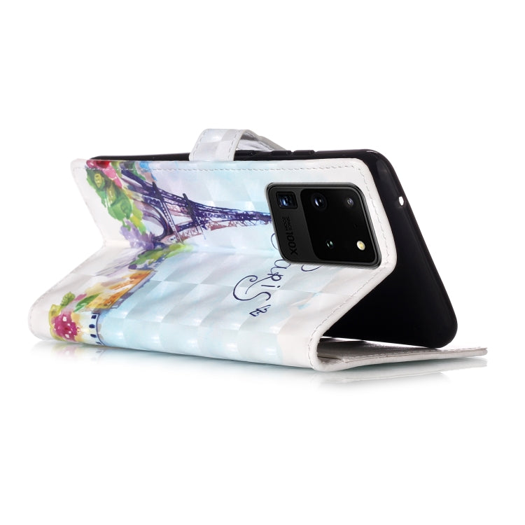For Galaxy S20 Ultra 3D Pattern Magnetic Suction Horizontal Flip Leather Case with Holder & Card Slots & Wallet & Photo Holder