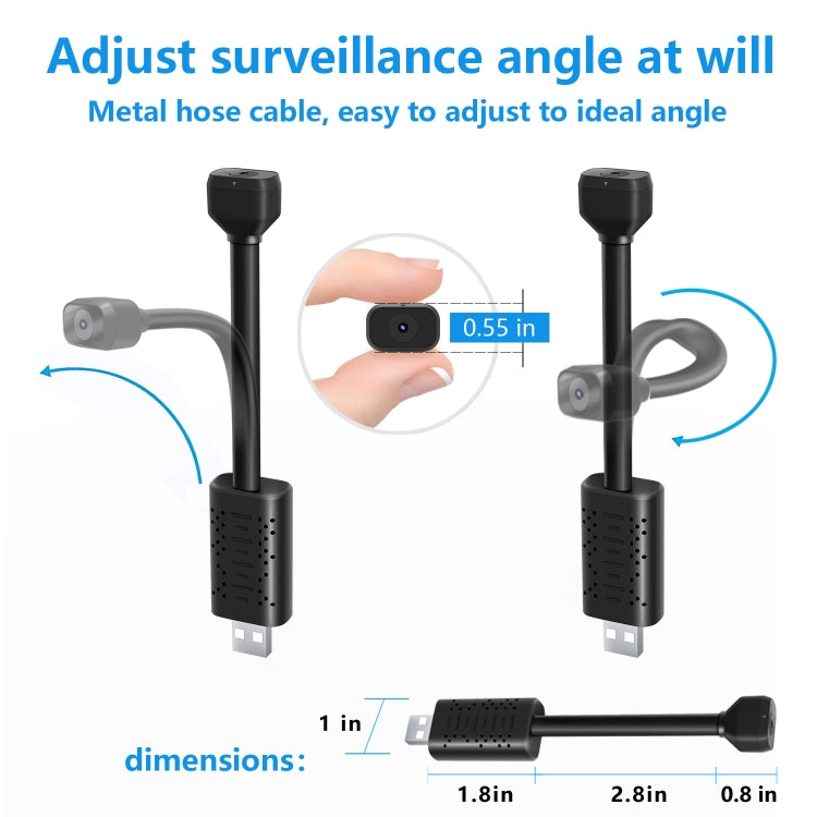 U22 Mini 720P USB Integrated Wireless Smart Night Vision Small Surveillance Camera, Specification:WiFi Camera with 64G Card