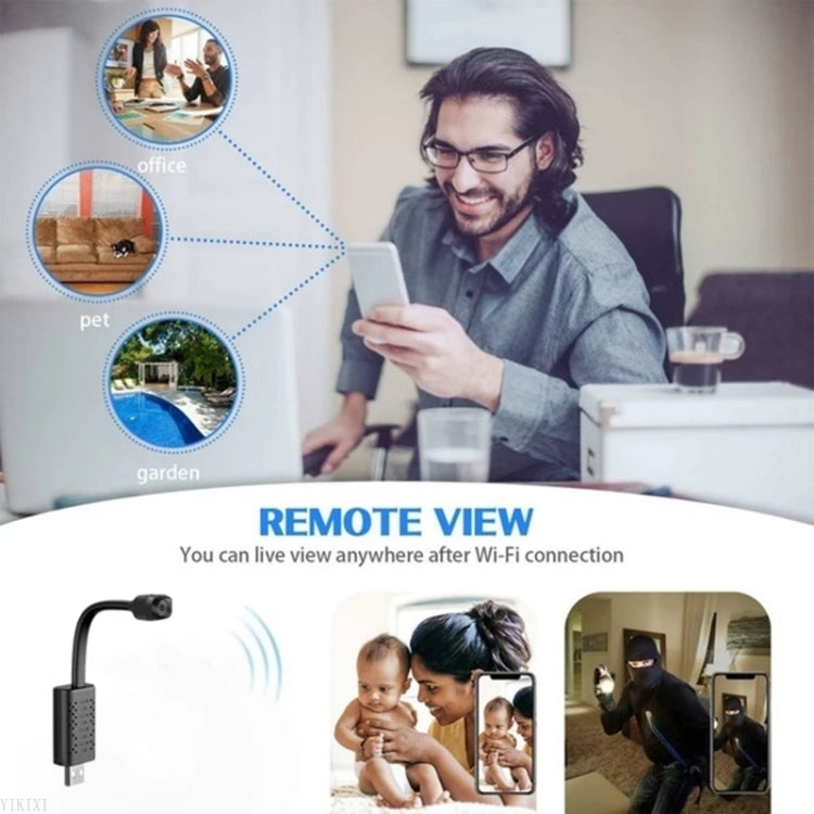 U22 Mini 720P USB Integrated Wireless Smart Night Vision Small Surveillance Camera, Specification:WiFi Camera with 64G Card
