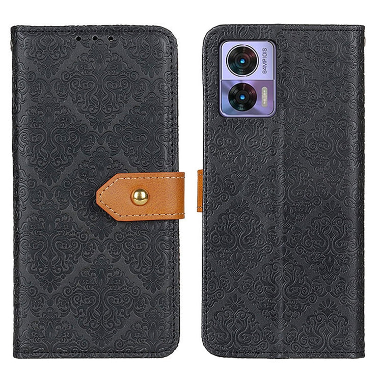 For Motorola Edge 30 Lite / Edge 30 Neo Floral Embossed Leather Phone Case