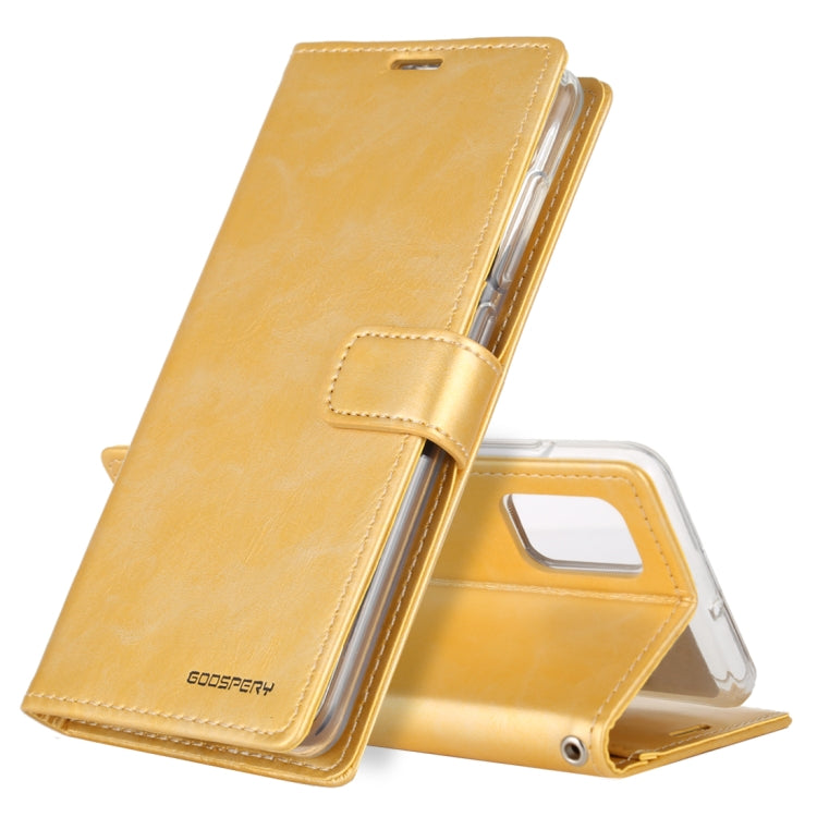 For Galaxy A51 GOOSPERY BLUE MOON DIARY Crazy Horse Texture Horizontal Flip Leather Case With Bracket & Card Slot & Wallet