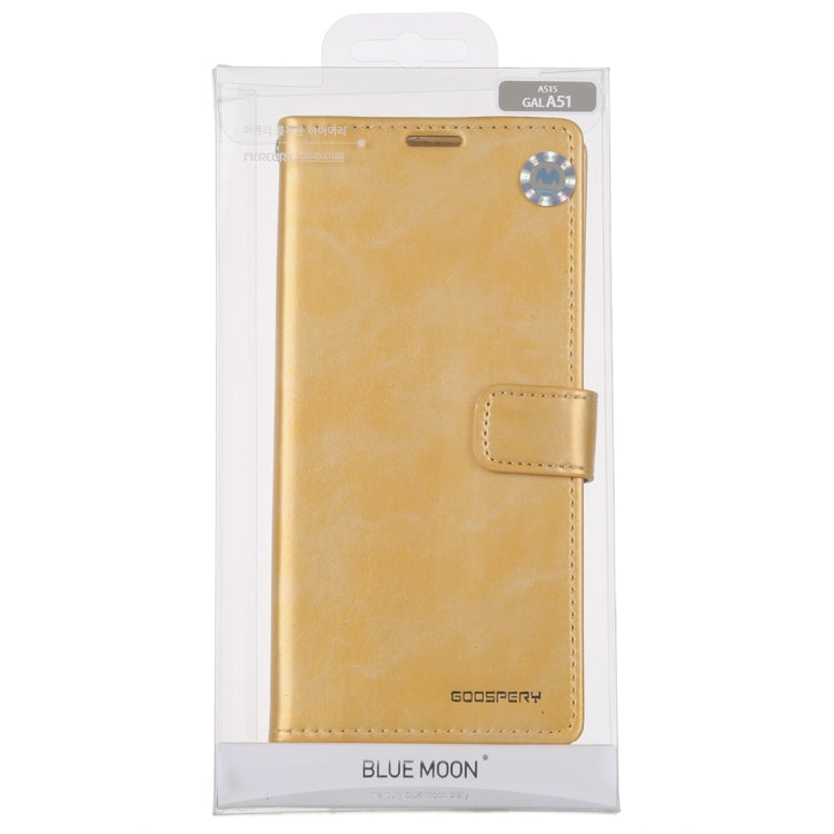 For Galaxy A51 GOOSPERY BLUE MOON DIARY Crazy Horse Texture Horizontal Flip Leather Case With Bracket & Card Slot & Wallet