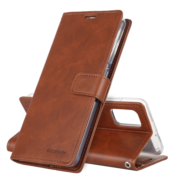 For Galaxy A51 GOOSPERY BLUE MOON DIARY Crazy Horse Texture Horizontal Flip Leather Case With Bracket & Card Slot & Wallet