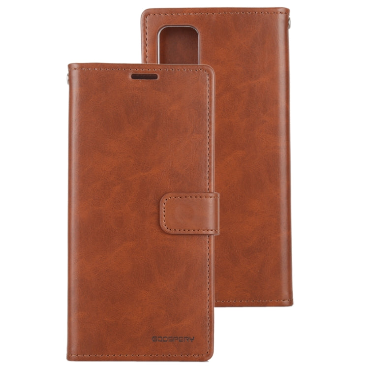 For Galaxy A51 GOOSPERY BLUE MOON DIARY Crazy Horse Texture Horizontal Flip Leather Case With Bracket & Card Slot & Wallet