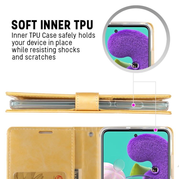 For Galaxy A51 GOOSPERY BLUE MOON DIARY Crazy Horse Texture Horizontal Flip Leather Case With Bracket & Card Slot & Wallet