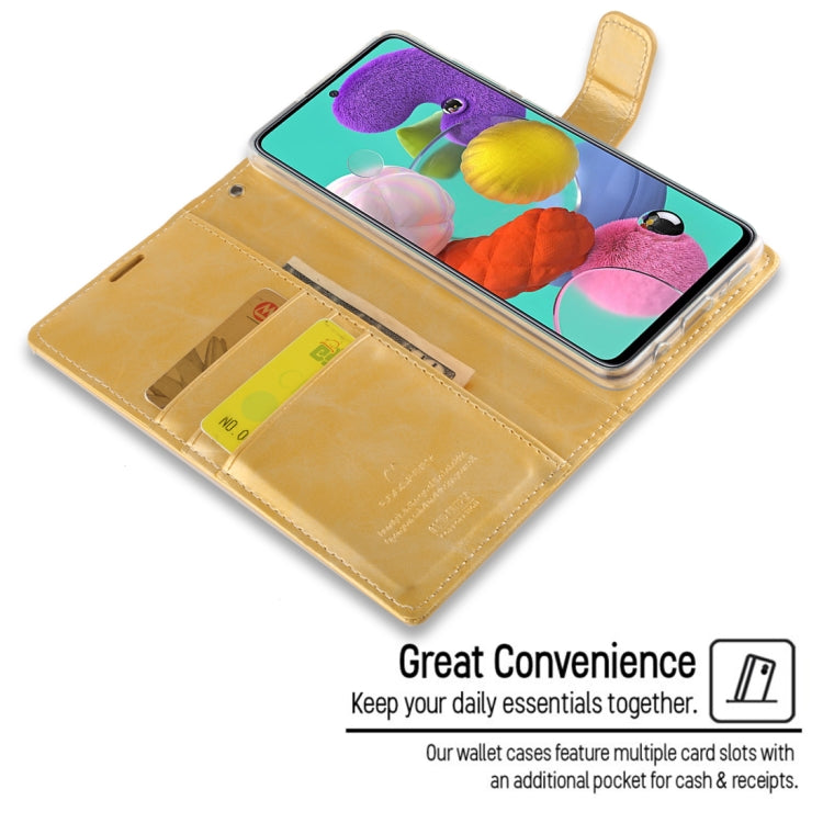 For Galaxy A51 GOOSPERY BLUE MOON DIARY Crazy Horse Texture Horizontal Flip Leather Case With Bracket & Card Slot & Wallet