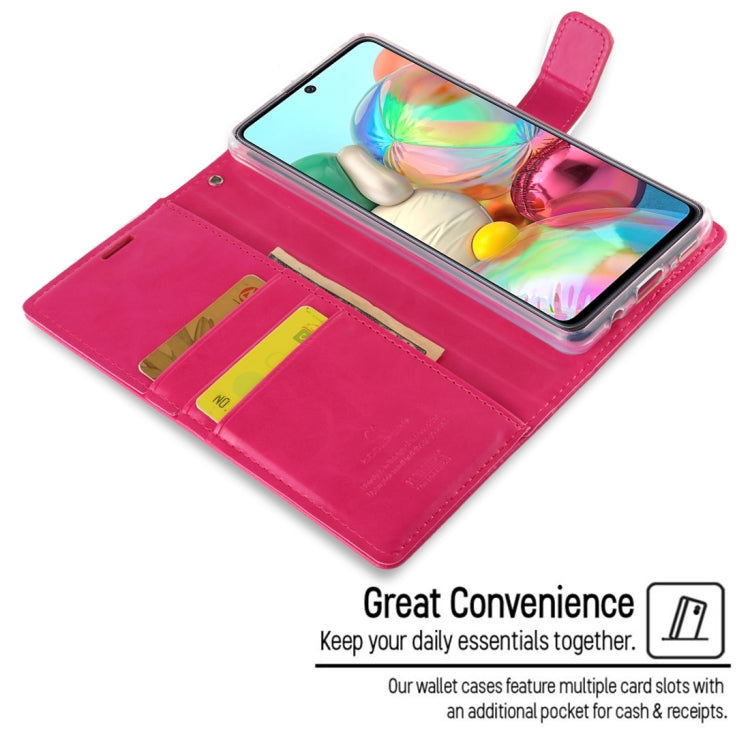 For Galaxy A71 GOOSPERY BLUE MOON DIARY Crazy Horse Texture Horizontal Flip Leather Case With Bracket & Card Slot & Wallet