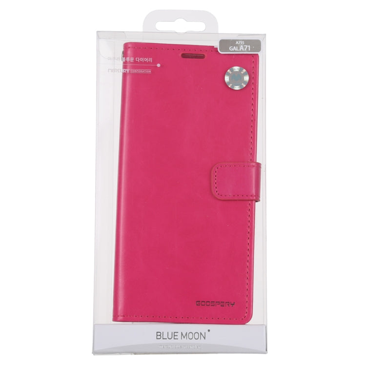 For Galaxy A71 GOOSPERY BLUE MOON DIARY Crazy Horse Texture Horizontal Flip Leather Case With Bracket & Card Slot & Wallet