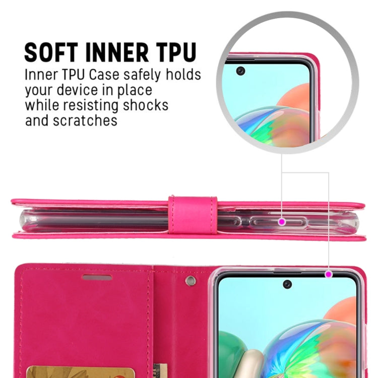 For Galaxy A71 GOOSPERY BLUE MOON DIARY Crazy Horse Texture Horizontal Flip Leather Case With Bracket & Card Slot & Wallet