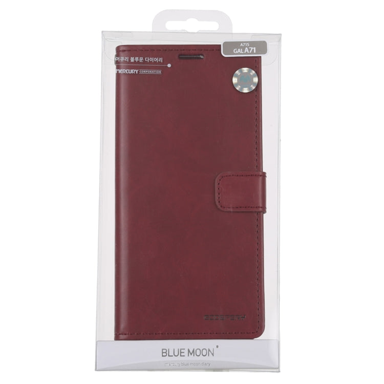 For Galaxy A71 GOOSPERY BLUE MOON DIARY Crazy Horse Texture Horizontal Flip Leather Case With Bracket & Card Slot & Wallet