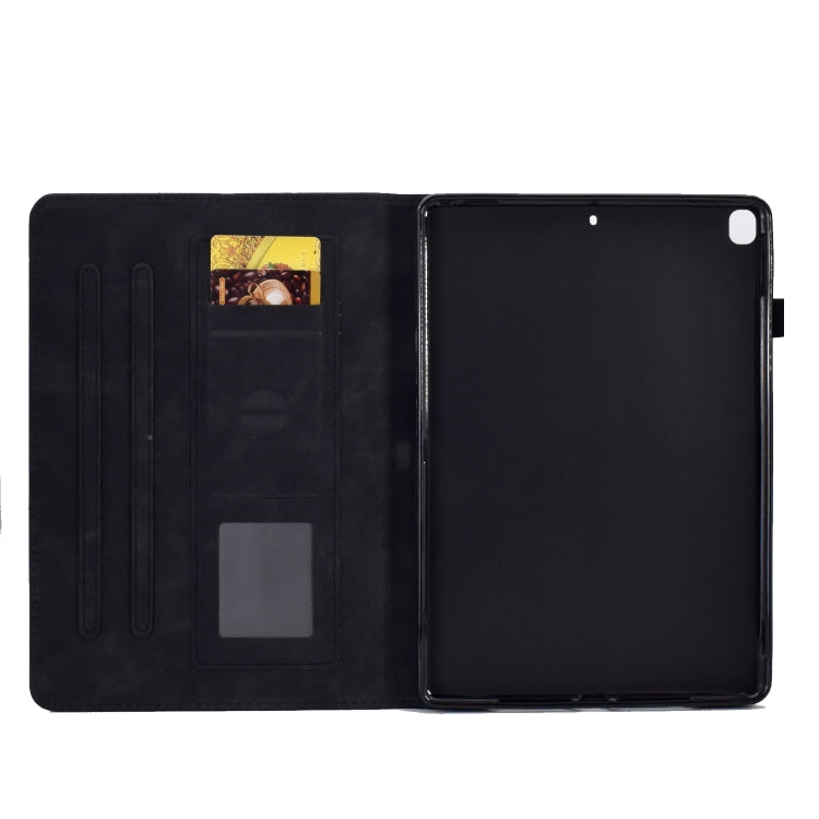 For iPad 10.2 / Air 10.5 2019 Embossed Smile Flip Tablet Leather Smart Case
